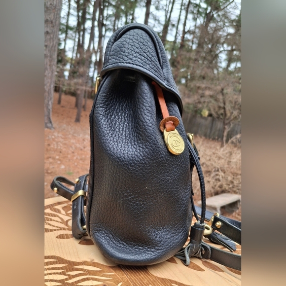 Vintage Dooney & Bourke Black AWL Pebbled Leather Mini Canyon Backpack - Picture 5 of 14